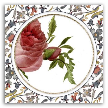 Set of tiles - vintage flowers