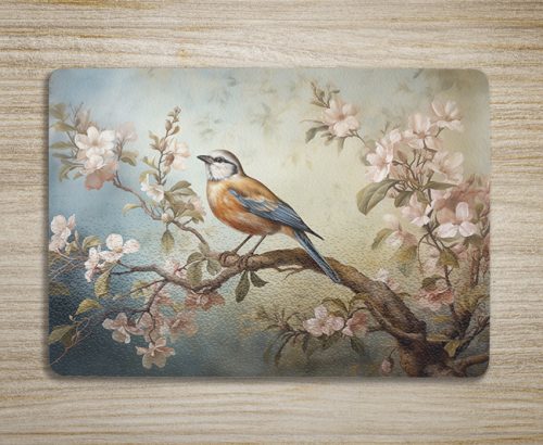 Cutting board - bird on the cherry tree