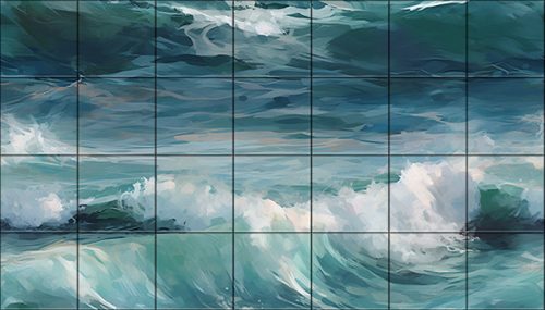 Ceramic tile mural - waves III. 