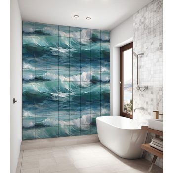 Ceramic tile mural - waves III.