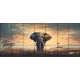 Ceramic tile mural - elephants at the lake 