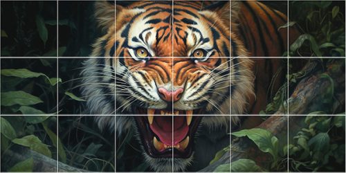 Tile mural - wildlife -tiger II. 