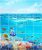 Tile mural with tropical fish and coral reef in the blue ocean