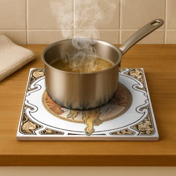 Ceramic tile trivet - Mucha 
