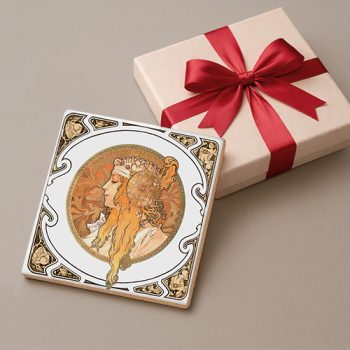 Ceramic tile trivet - Mucha 