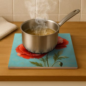 Poppies - ceramic tile trivet