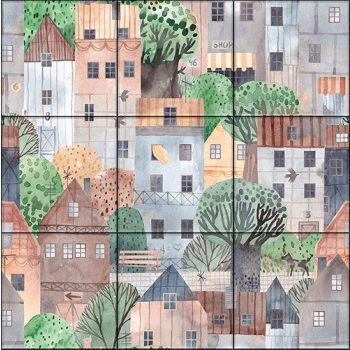 Erdei virágos csempe mozaik