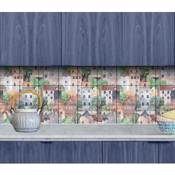 Erdei virágos fürdőszobai csempe