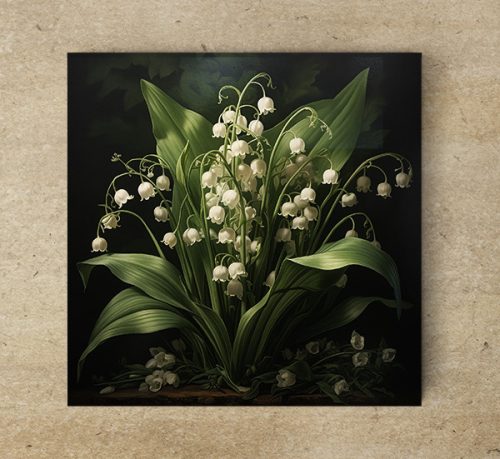 Lily of the valley - ceramic tile trivet