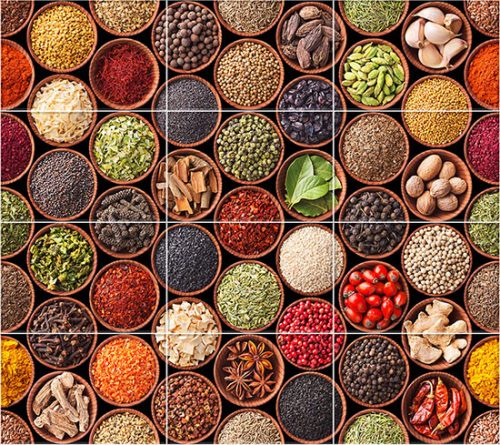 Ceramic tile mural - spices