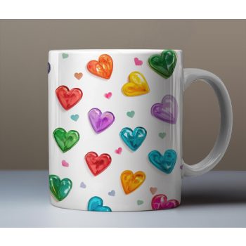 Cute bear with heart balloon mug