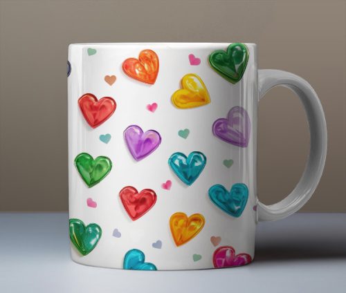 Cute bear with heart balloon mug