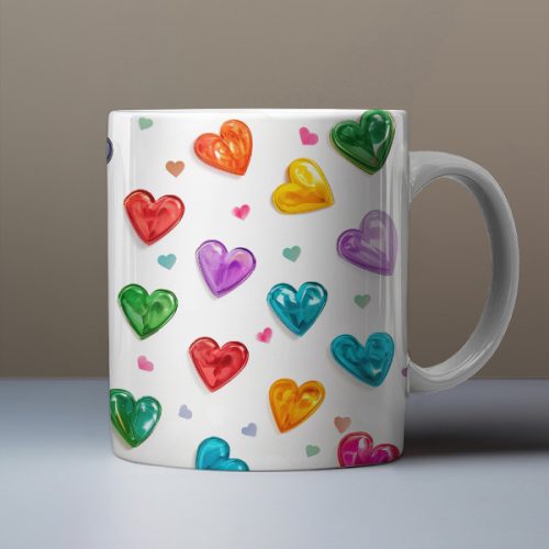 Cute bear with heart balloon mug