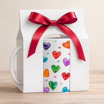 Cute bear with heart balloon mug