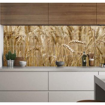 Ceramic tile mural - wheat ears