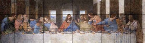 Ceramic tile mural - Fun in the wine cellar 