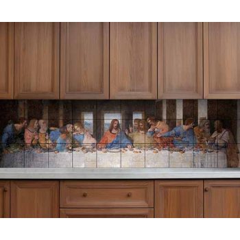 Ceramic tile mural - Fun in the wine cellar
