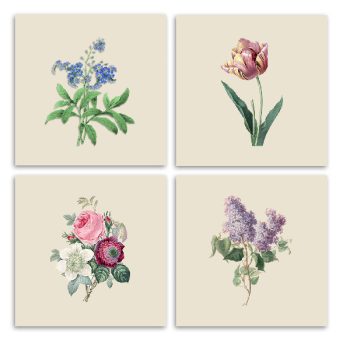 Csempe szett - virágok - nefelejcs és nárcisz (4 db csempe) 