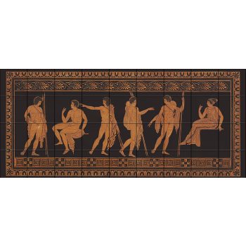 Tile mural - scene of an antique mediterrain culture  Tile mural - scene of an antique mediterrain culture