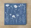 Ceramic tile mural - wildflowers on blue
