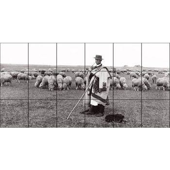 Ceramic tile mural - shepherd  Ceramic tile mural - shepherd