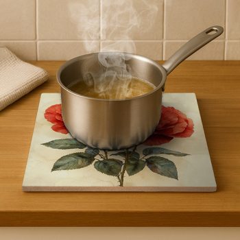 Red roses - ceramic tile trivet