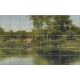 Tile mural with riverbank, trees and men fishing