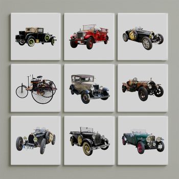 Antik autós csempe szett