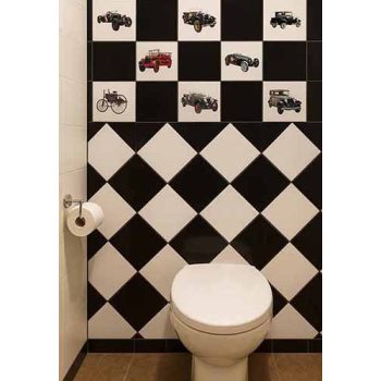 Antik autós csempe szett