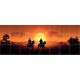 Ceramic tile mural - cowboys