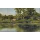 Tile mural with riverbank, trees and men fishing
