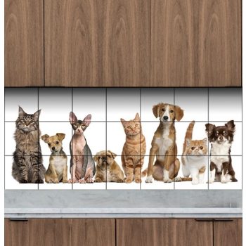 Ceramic tile mural - Cats and dogs II.