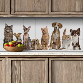 Ceramic tile mural - Cats and dogs II.