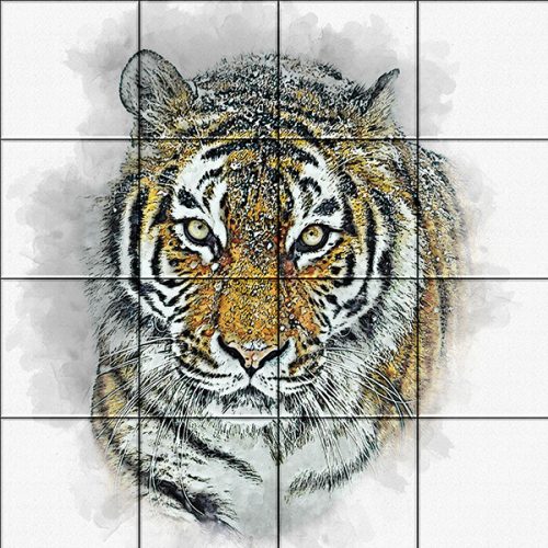 Tile mural - wildlife -tiger II. 