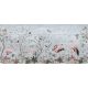 Flamingos and tropical birds among pastel plants – elegant tile mural
