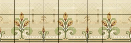Ceramic tile mural - Art Nouveau flower pattern 