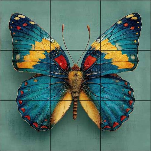 Ceramic tile mural - forget-me-not 