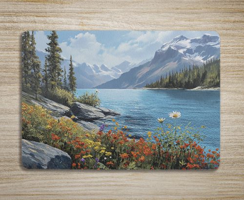 Cutting board - river and mountains