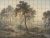 Ceramic tile mural with river, trees and morning light in classic landscape scene