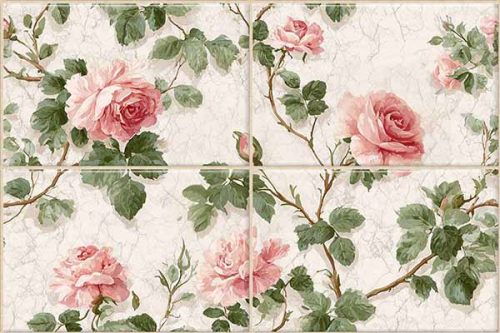 pink-roses-ceramic-tile-mural-vintage