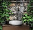 Ceramic tile mural - Ivy on stone wall