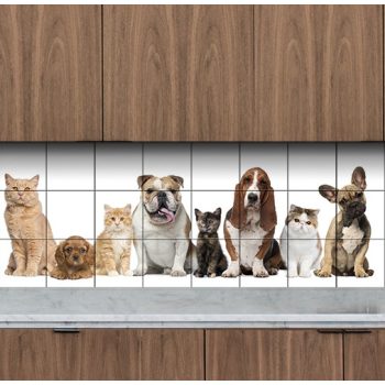 Ceramic tile mural - Cats and dogs II.
