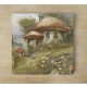 Mushroom cottage - ceramic tile trivet