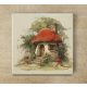 Mushroom cottage - ceramic tile trivet