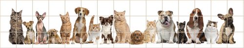 Ceramic tile mural - Cats and dogs I.