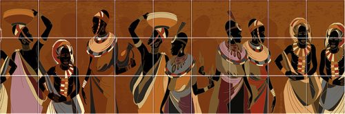 Tile mural - Peoples of Africa II.