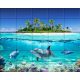 Tile mural - water world - dolphins 