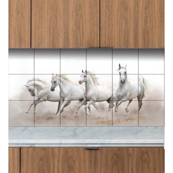 Ceramic tile mural - horses
