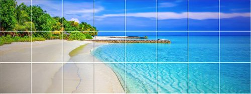 Azúrkék tenger - mozaik csempe  (121x45 cm)