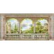Mediterranean Tile Mural with Classic Terrace, Pavilion and Lake View